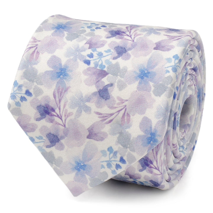 Watercolor Lavender Tie and Pocket Square Gift Set Image 5