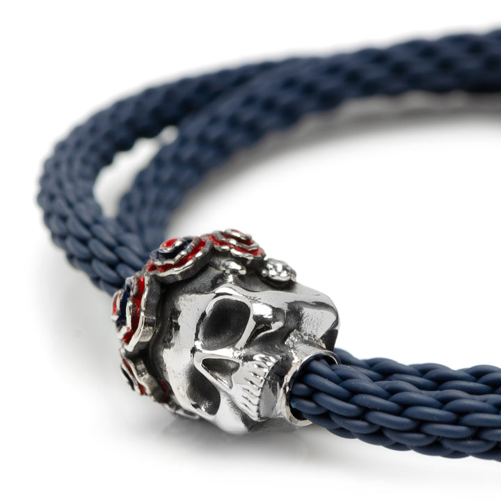 Skull Gear w/ Semi Precious Stone Bracelet 17cm Image 3