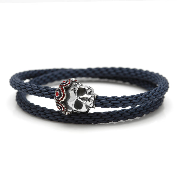 Skull Gear w/ Semi Precious Stone Bracelet 17cm Image 1