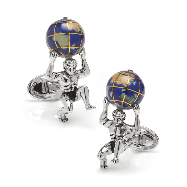 Sterling Silver Atlas Carrying The World Cufflinks Image 1