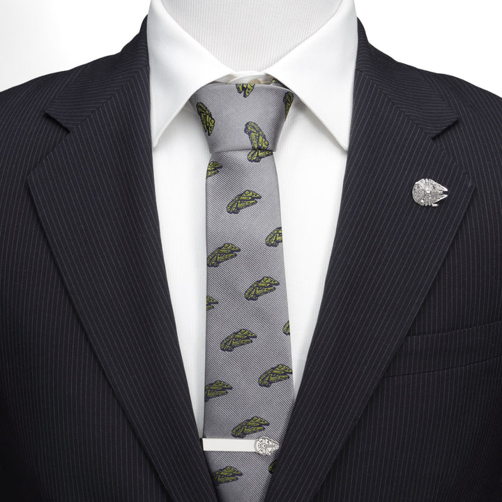 Millennium Falcon Gray Men's Tie Image 2