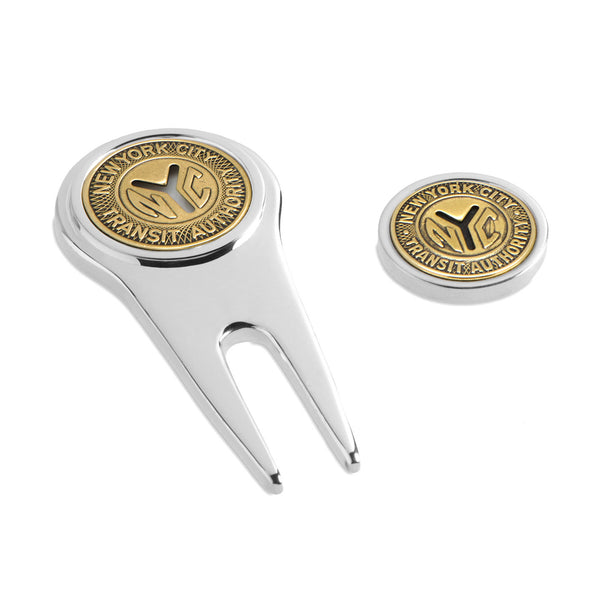 New York Subway Token Divot Tool Ball Marker Gift Set  Image 1