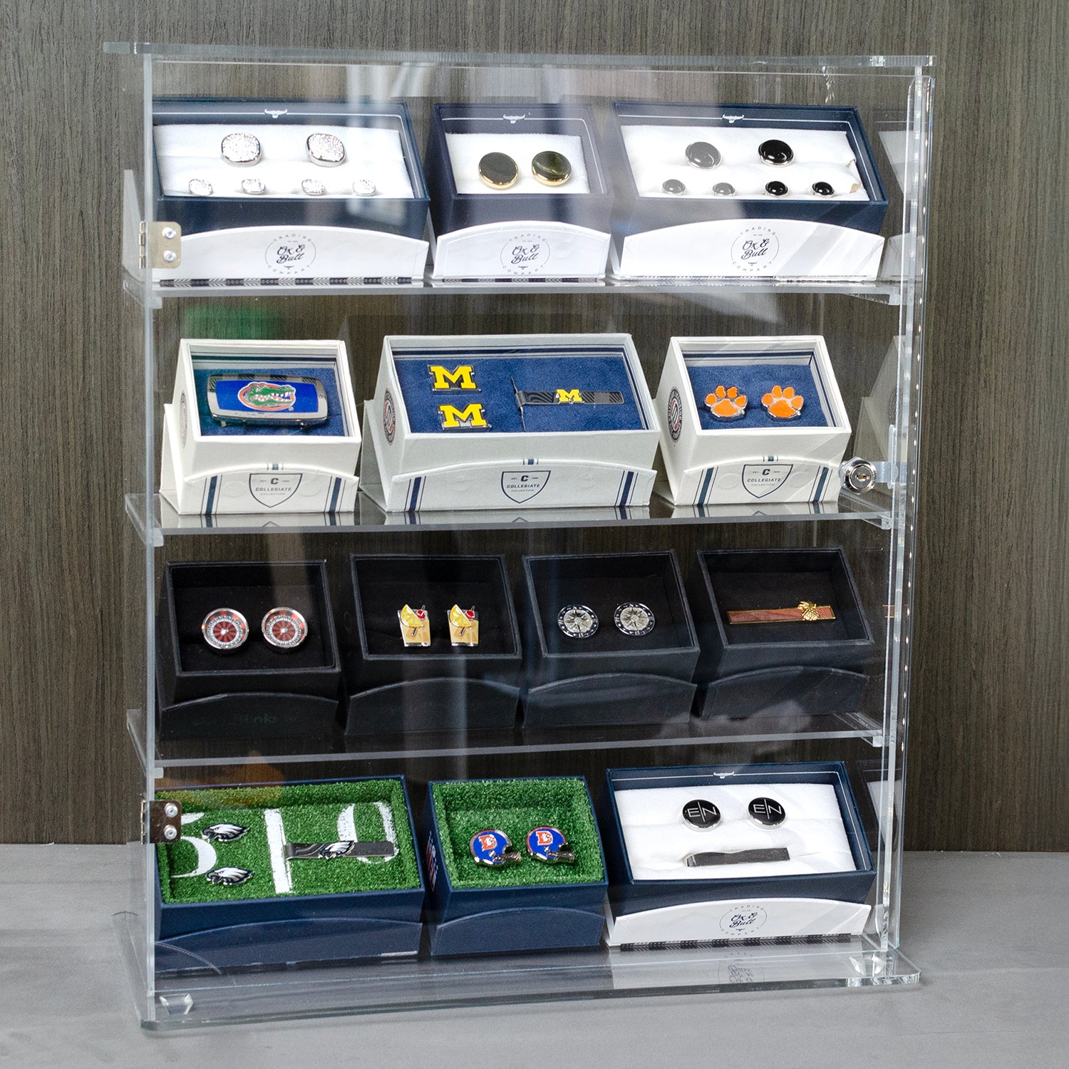 4 Shelf Acrylic Countertop Display Case with Security Cable Image 1