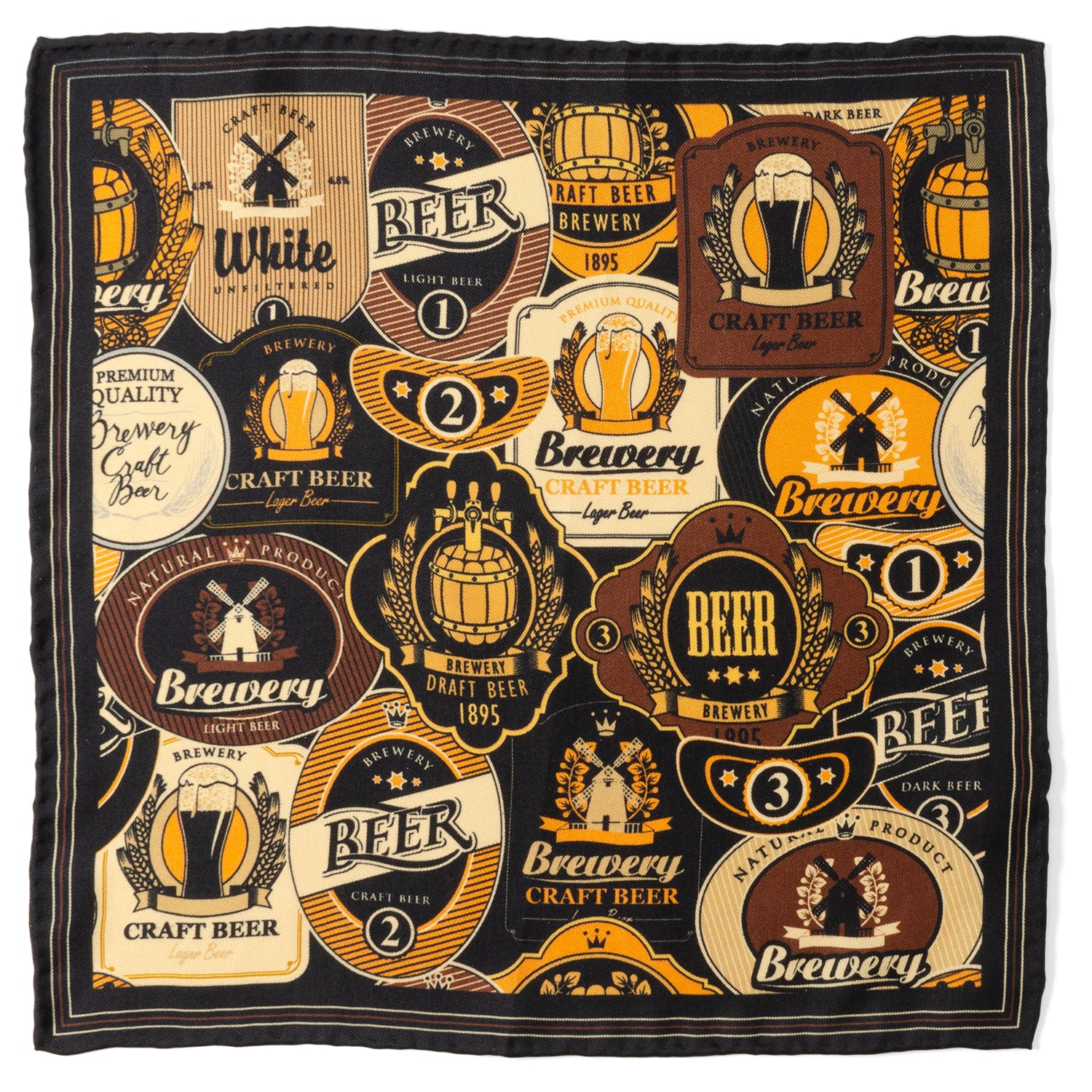 Beer Aficionado Black Multi Pocket Square Image 1