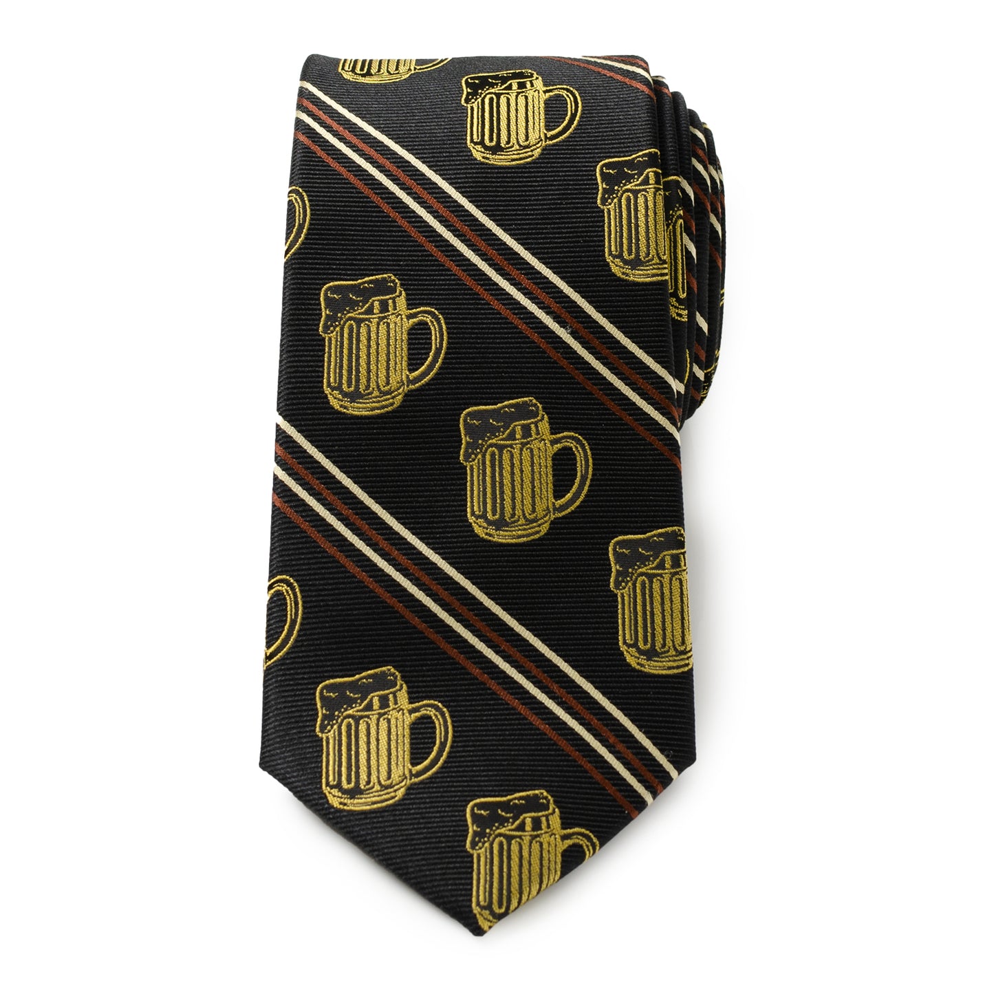 Beer Aficionado Black Striped Mens Tie Image 3