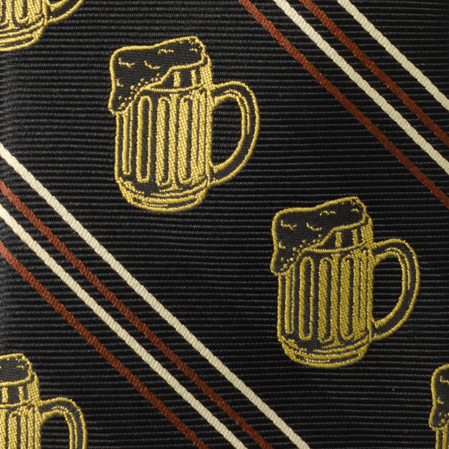 Beer Aficionado Black Striped Mens Tie Image 4