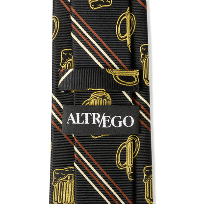 Beer Aficionado Black Striped Mens Tie Image 5