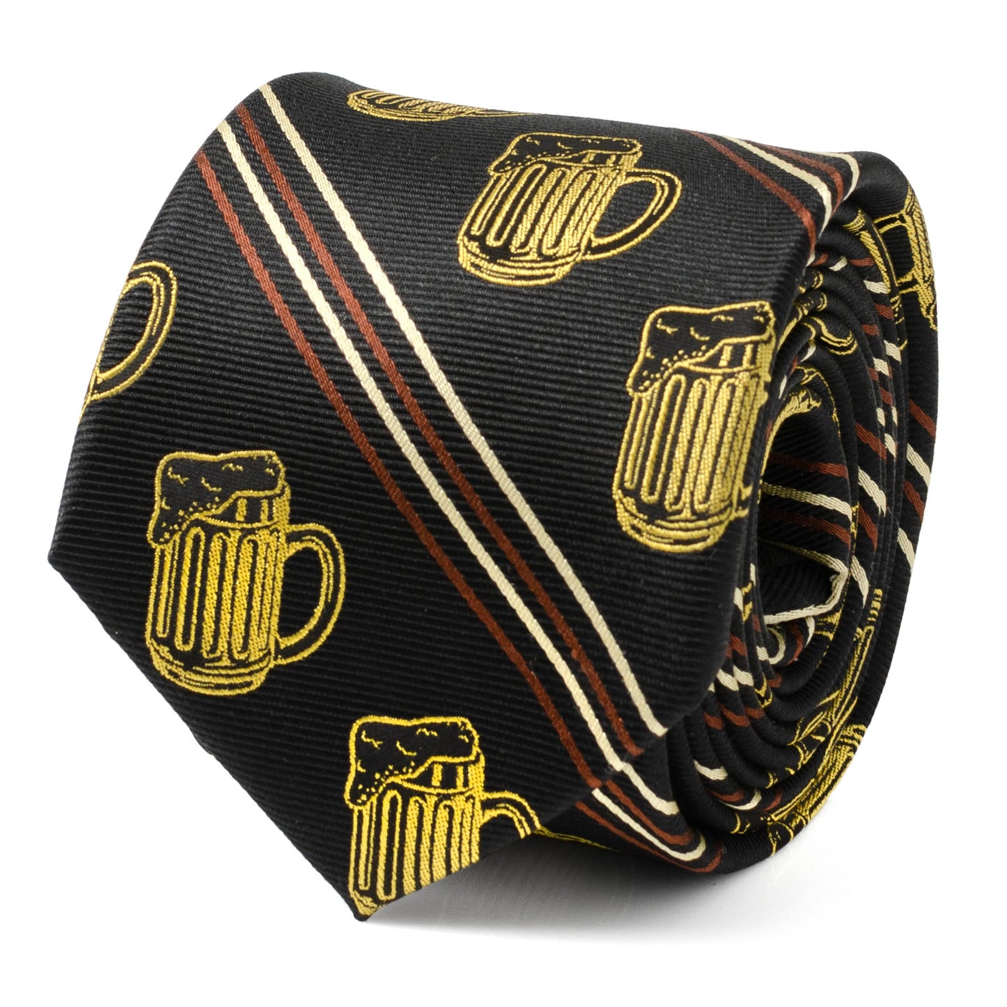 Beer Aficionado Black Striped Mens Tie Image 1