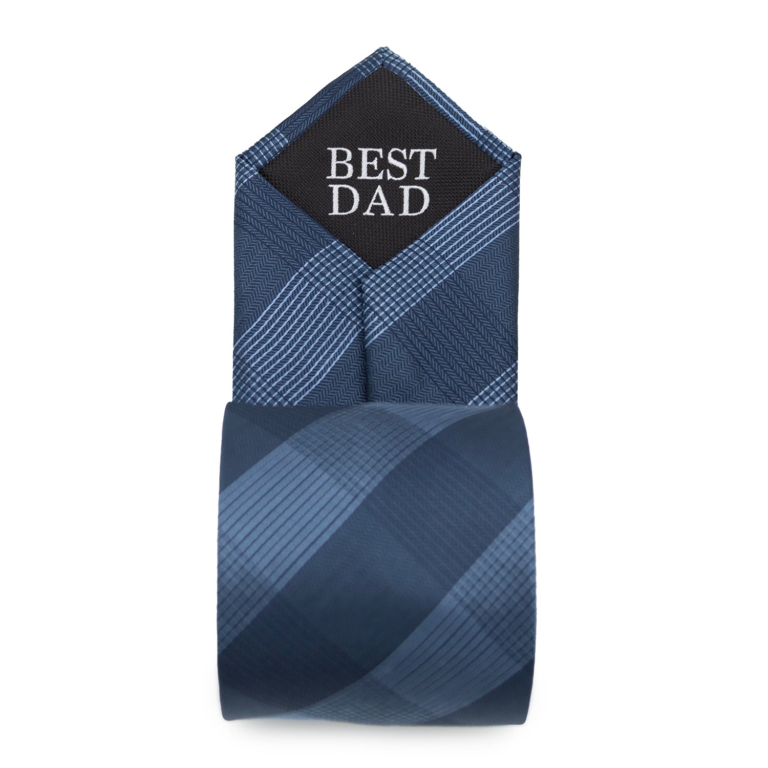 Best Dad Plaid Dark Blue Men's Tie Image 5