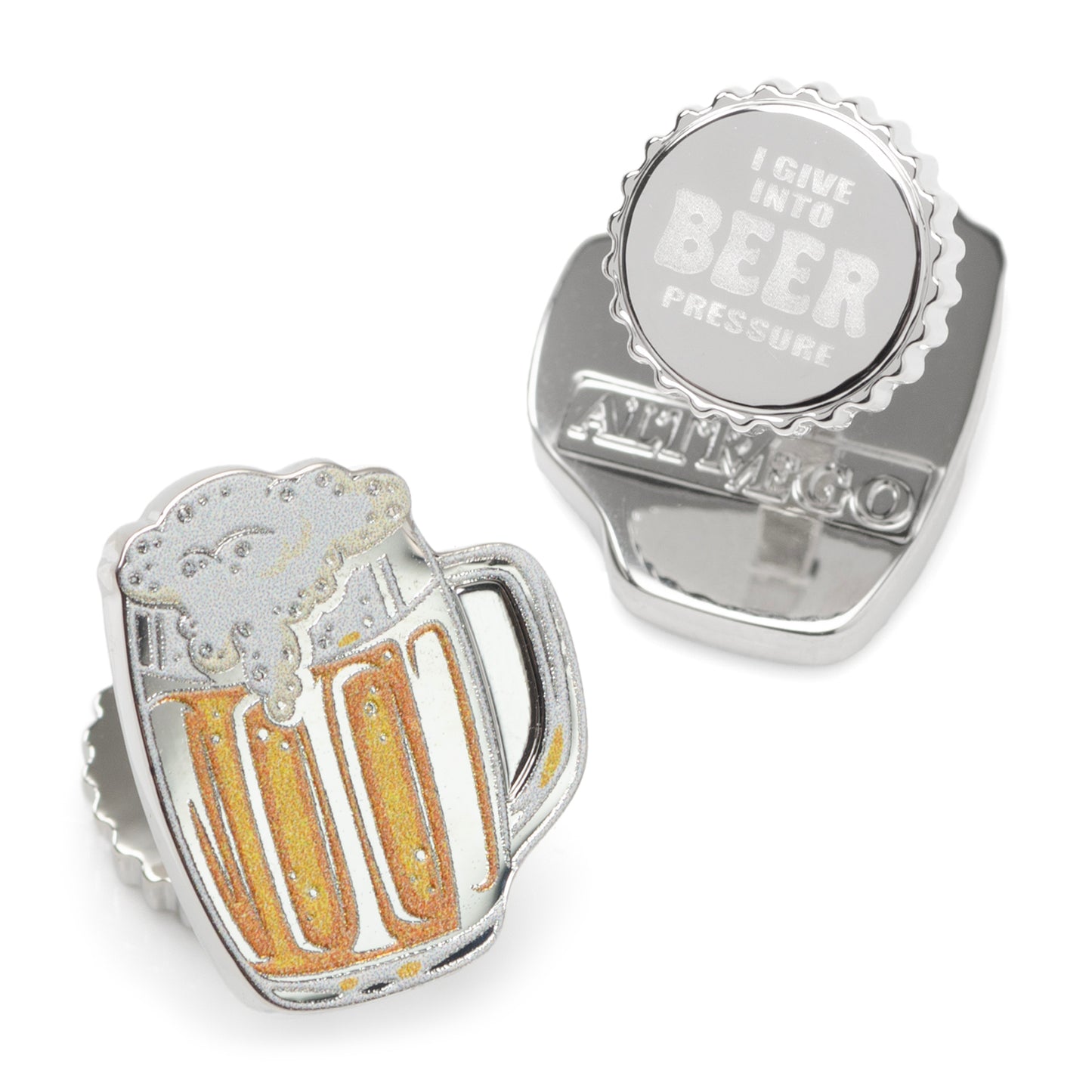 Beer Hidden Message Silver Cufflinks Image 3