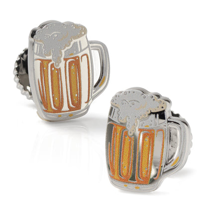 Beer Hidden Message Silver Cufflinks Image 1