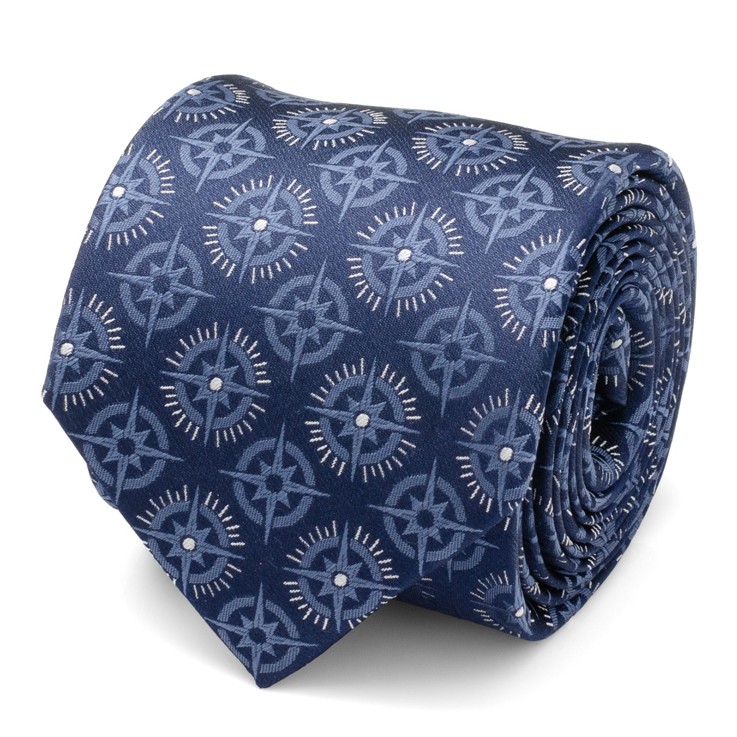 Compass Hidden Message Navy Blue Men's Tie Image 3