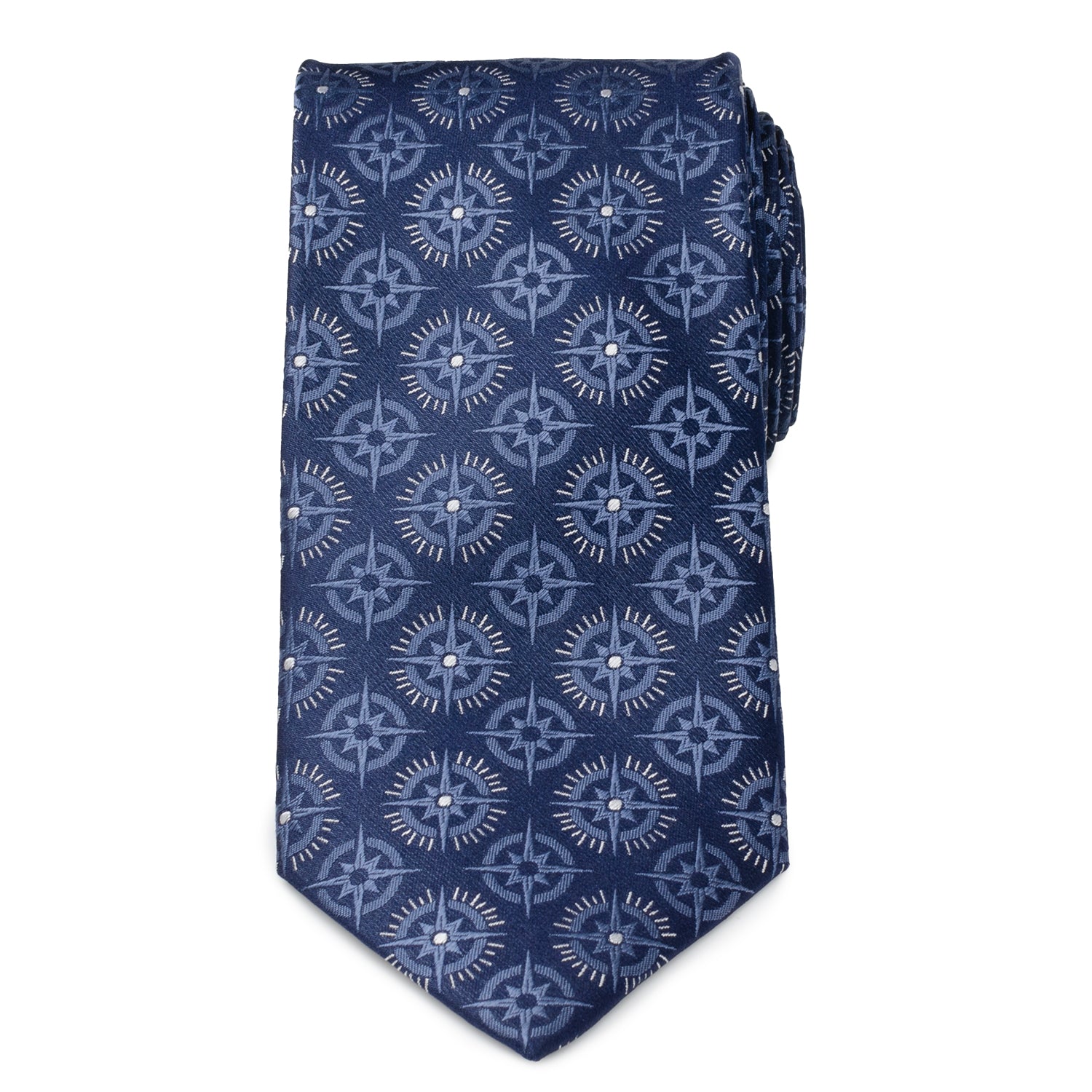 Compass Hidden Message Navy Blue Men's Tie Image 4