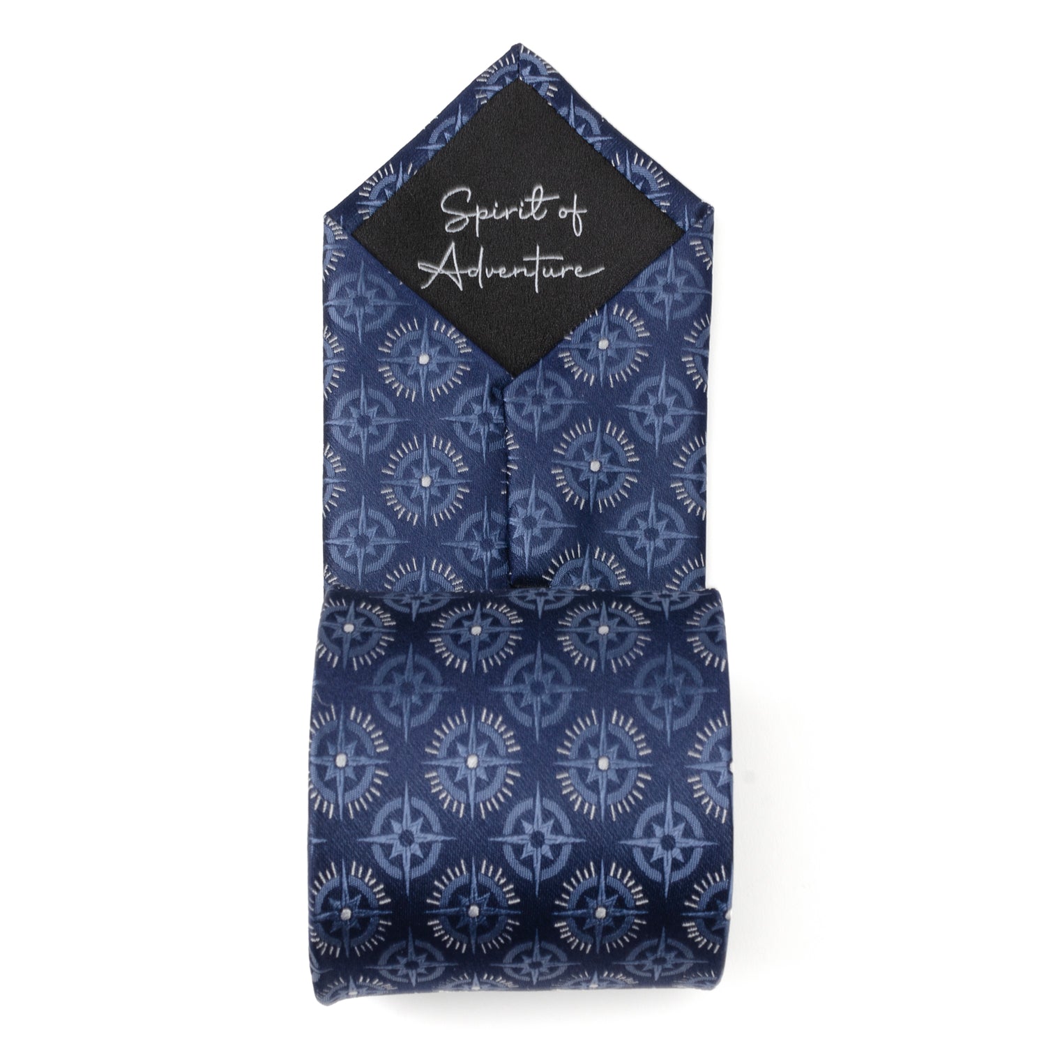 Compass Hidden Message Navy Blue Men's Tie Image 5