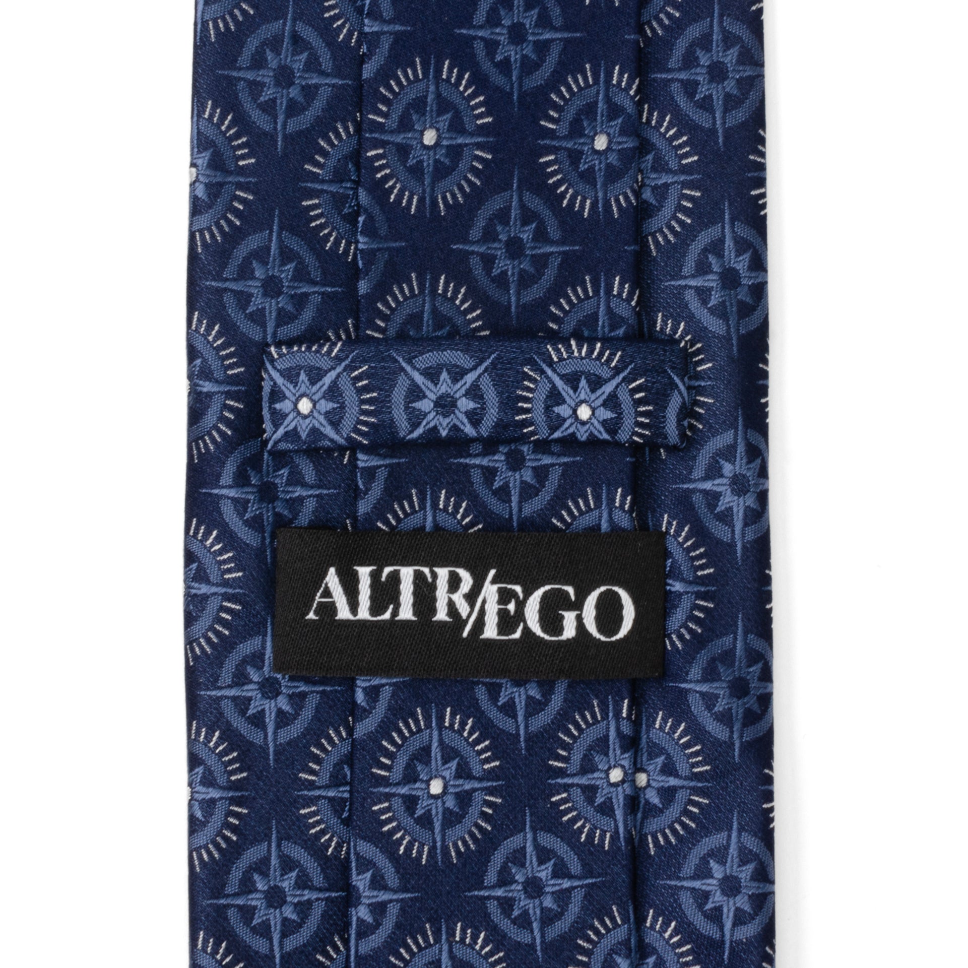 Compass Hidden Message Navy Blue Men's Tie Image 7