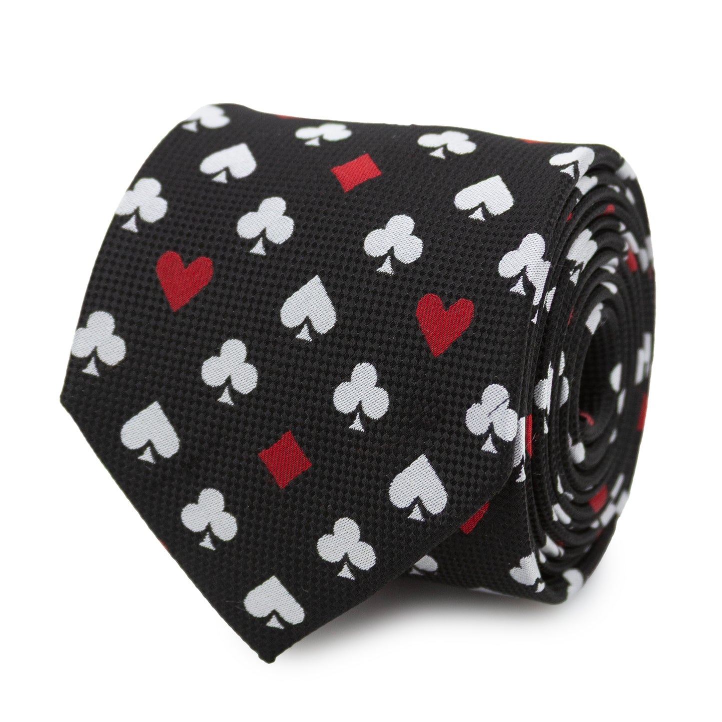 Card Suits Vegas Hidden Message Black Men's Tie Image 3