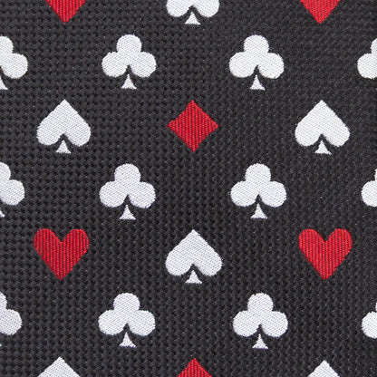 Card Suits Vegas Hidden Message Black Men's Tie Image 6