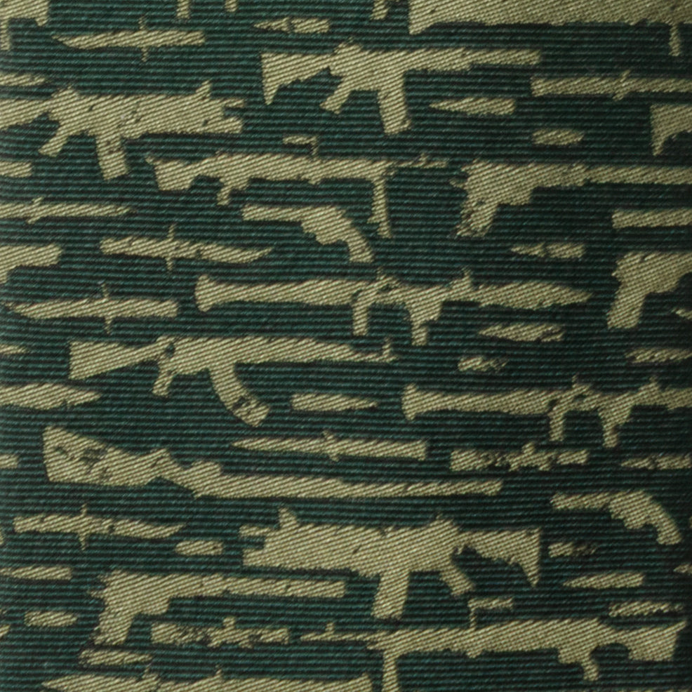 Gun Patterned Green Men's Tie