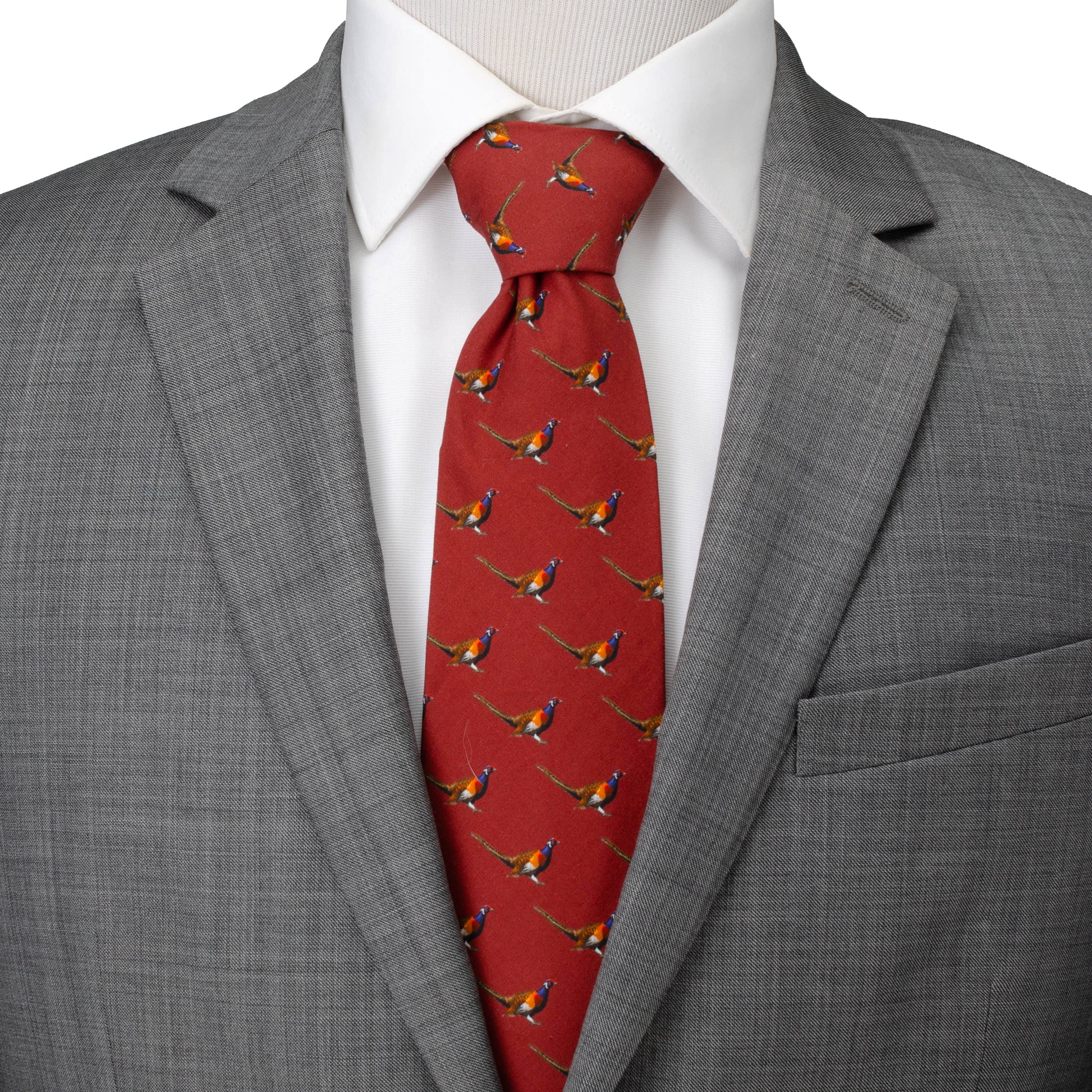 Pheasant Burgundy Men's Tie Image 2