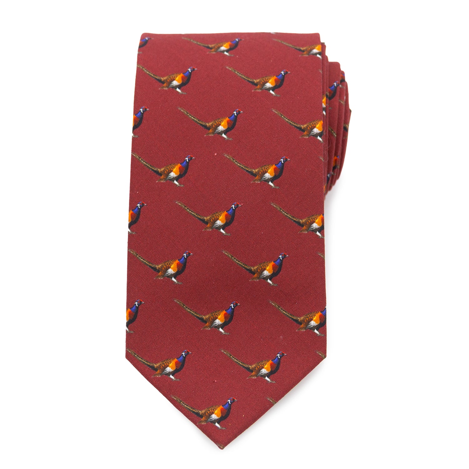 Pheasant Burgundy Men's Tie Image 3