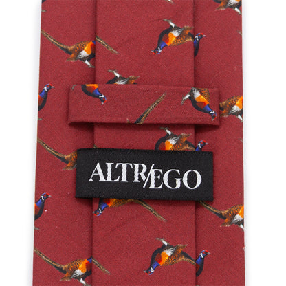 Pheasant Burgundy Men's Tie Image 5