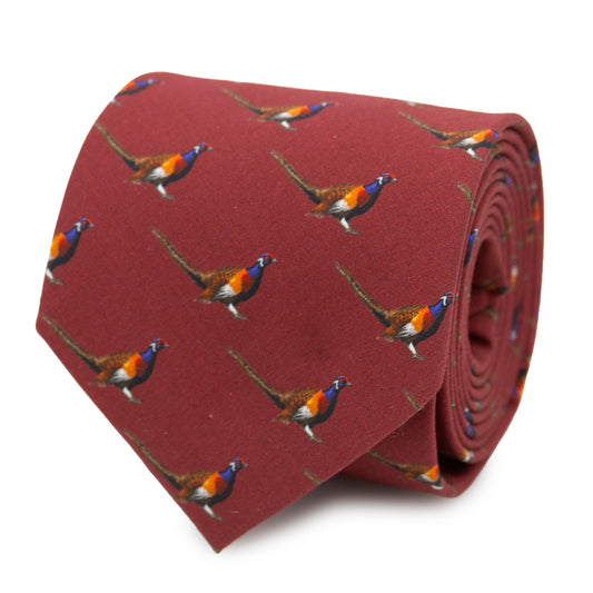 Pheasant Burgundy Men's Tie Image 1