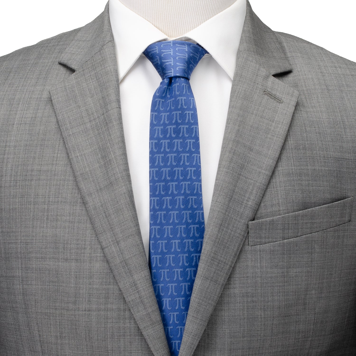 Pi Mathematics Symbol Blue Men's Tie Image 2