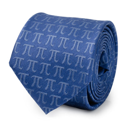 Pi Mathematics Symbol Blue Men's Tie Image 3