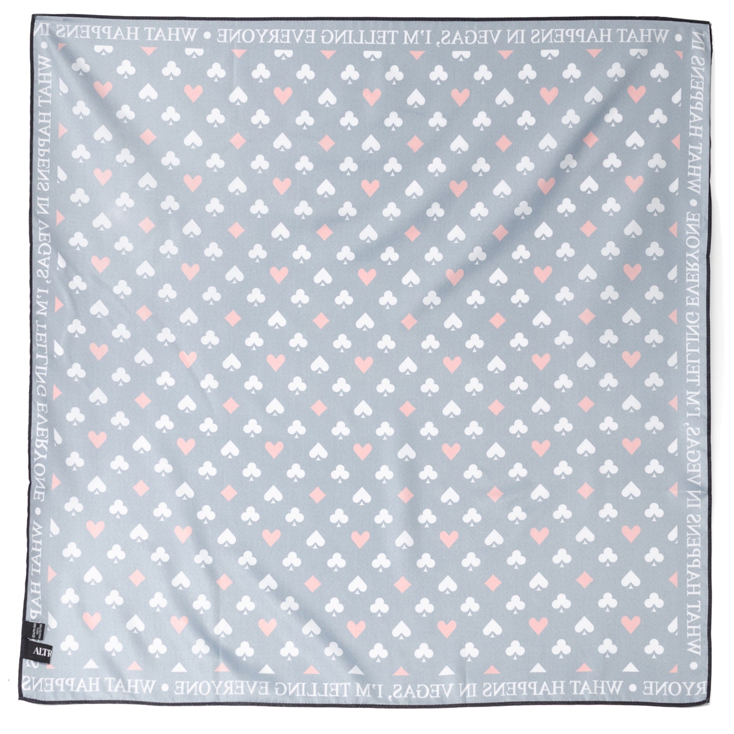 Satin Card Suits Vegas Black Scarf Image 3