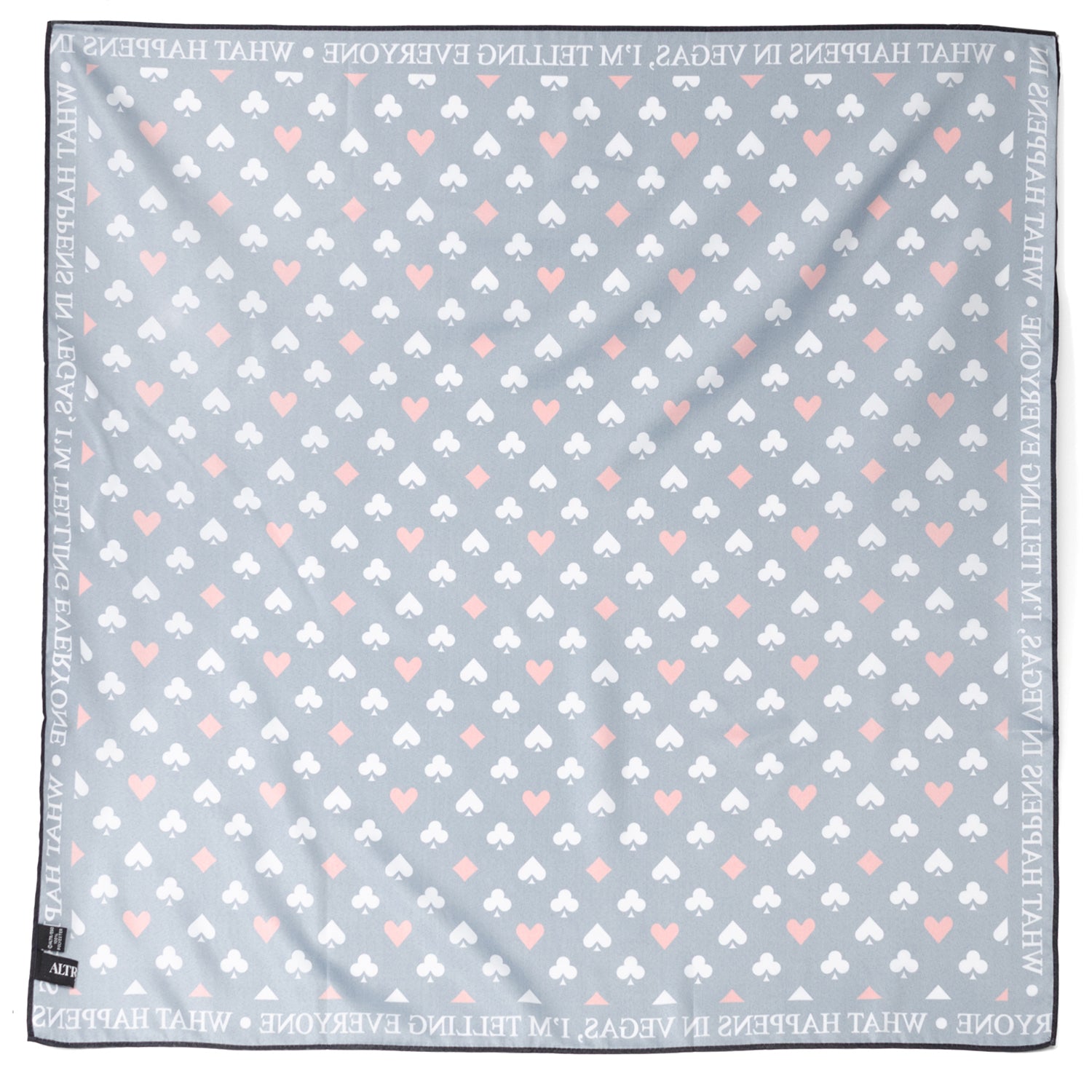 Satin Card Suits Vegas Black Scarf Image 3