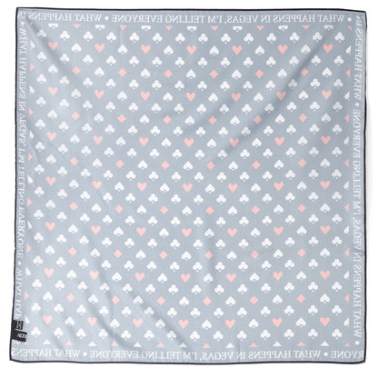 Satin Card Suits Vegas Black Scarf Image 3