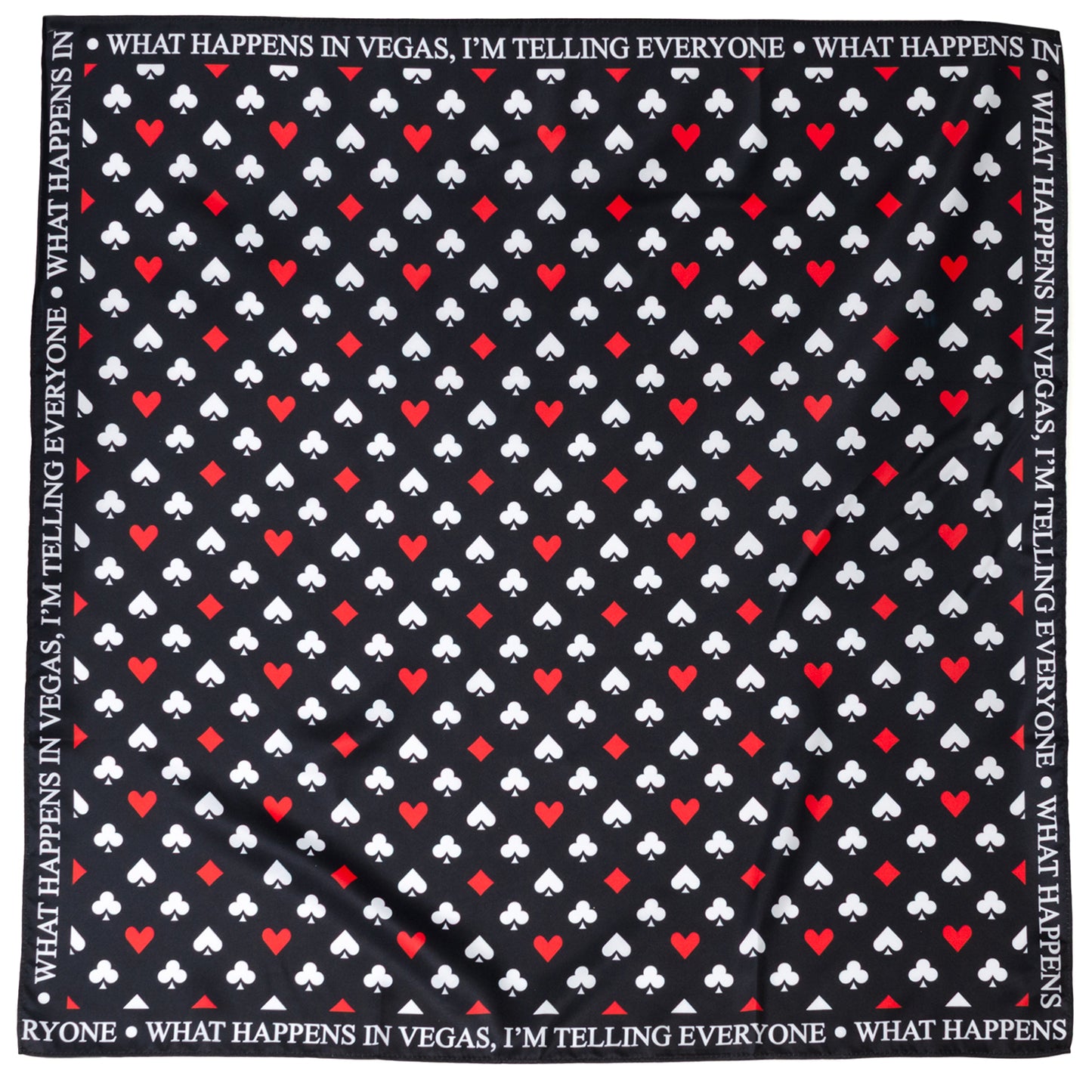 Satin Card Suits Vegas Black Scarf Image 1