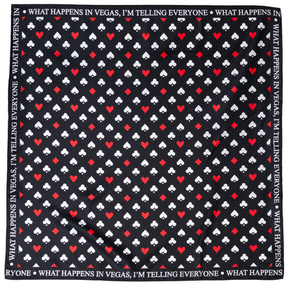 Satin Card Suits Vegas Black Scarf Image 1