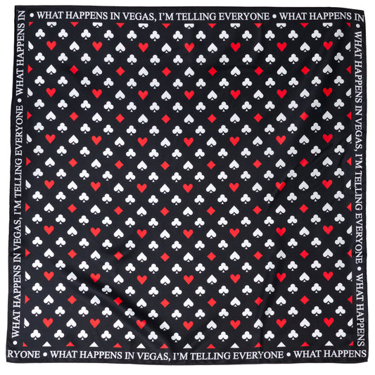 Satin Card Suits Vegas Black Scarf Image 1