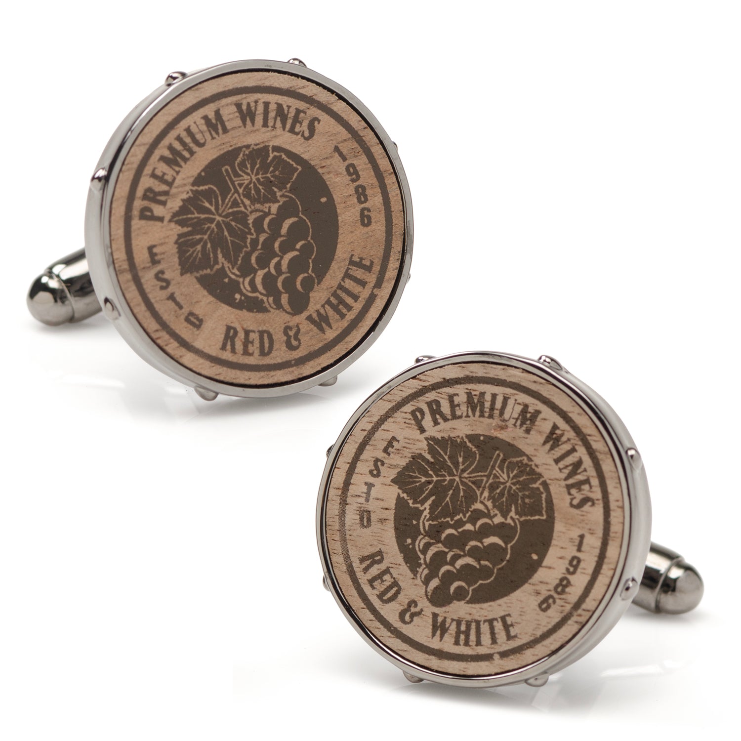 Wine Barrel Metal Cufflinks Image 1