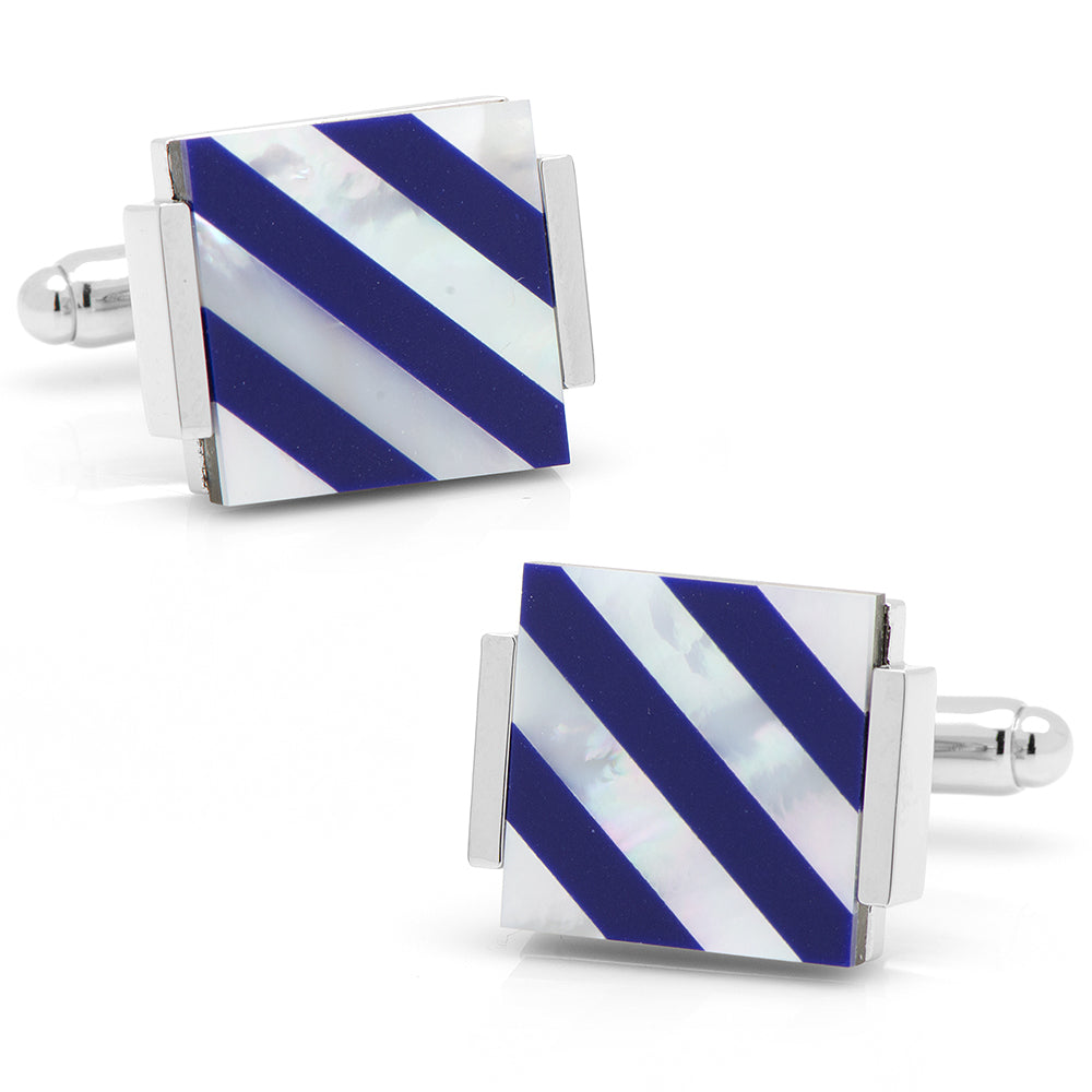 Floating Mother of Pearl Striped Cufflinks Image 1