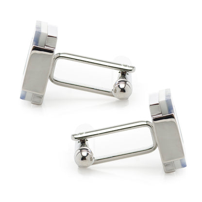 Floating Mother of Pearl Checkered Cufflinks Image 3