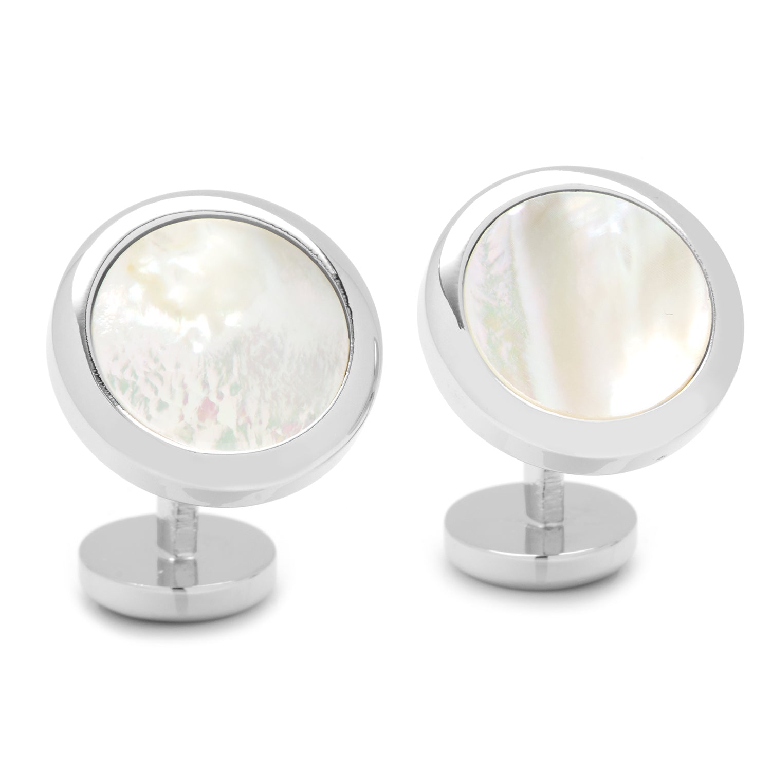 Double Sided Mother of Pearl Round Beveled Stud Set Image 4