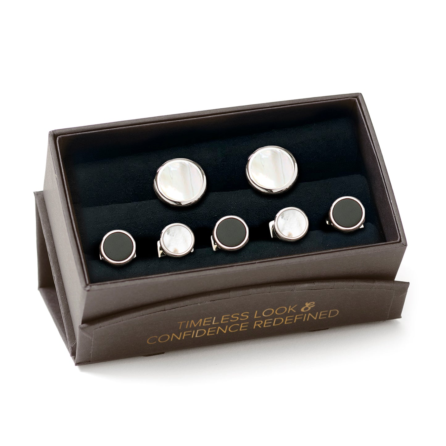 Double Sided Mother of Pearl Round Beveled Stud Set Image 8