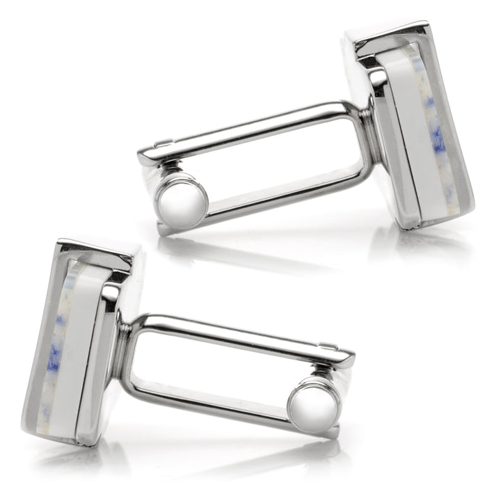 Checkered Cut Mother of Pearl Cufflinks Image 4