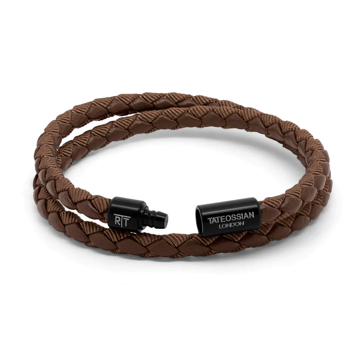 Chelsea Leather Bracelet In Brown With Aluminium Clasp Image 2