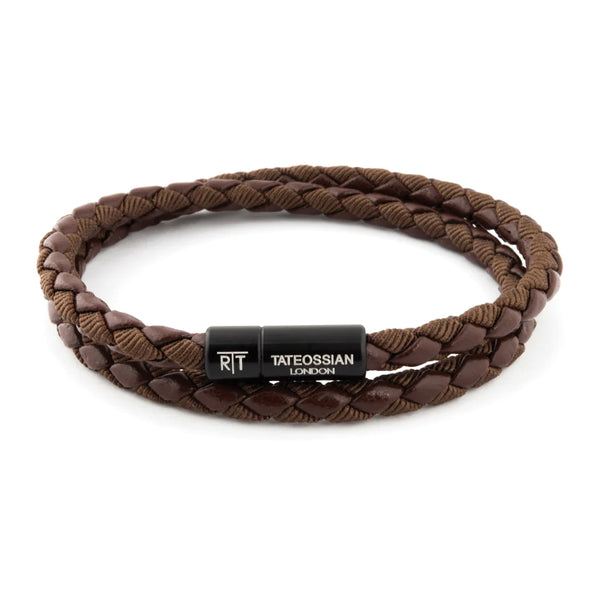 Chelsea Leather Bracelet In Brown With Aluminium Clasp Image 1