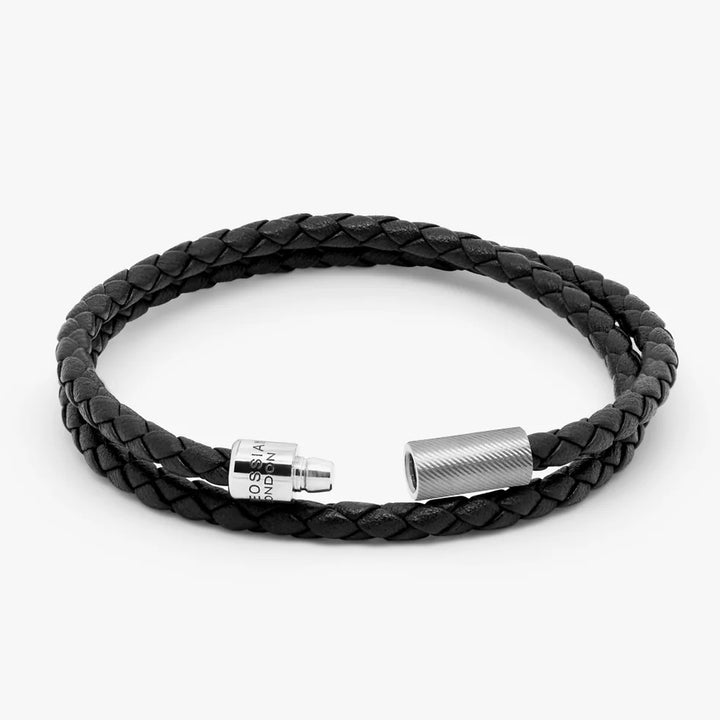 Pop Rigato Double Wrap Leather Bracelet In Black Image 4