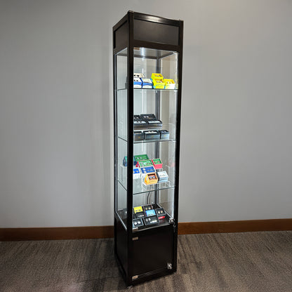 Retail Glass Display Black Cabinet With Locking Storage Image 2