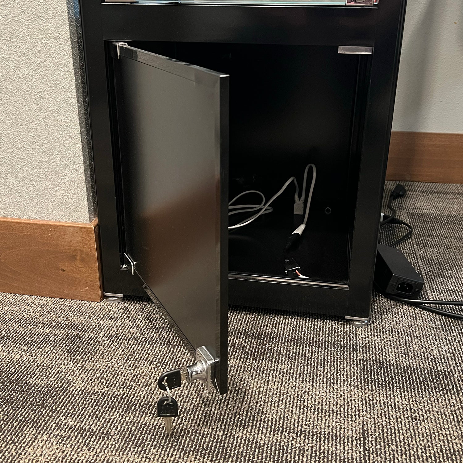 Retail Glass Display Black Cabinet With Locking Storage Image 3