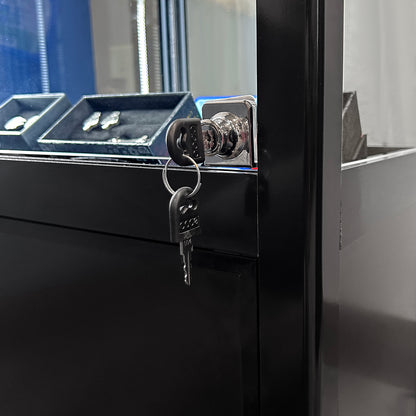 Retail Glass Display Black Cabinet With Locking Storage Image 4