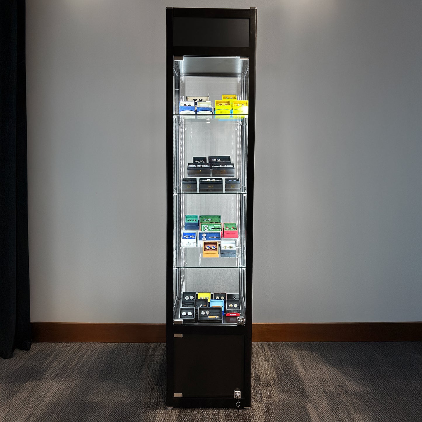 Retail Glass Display Black Cabinet With Locking Storage Image 1