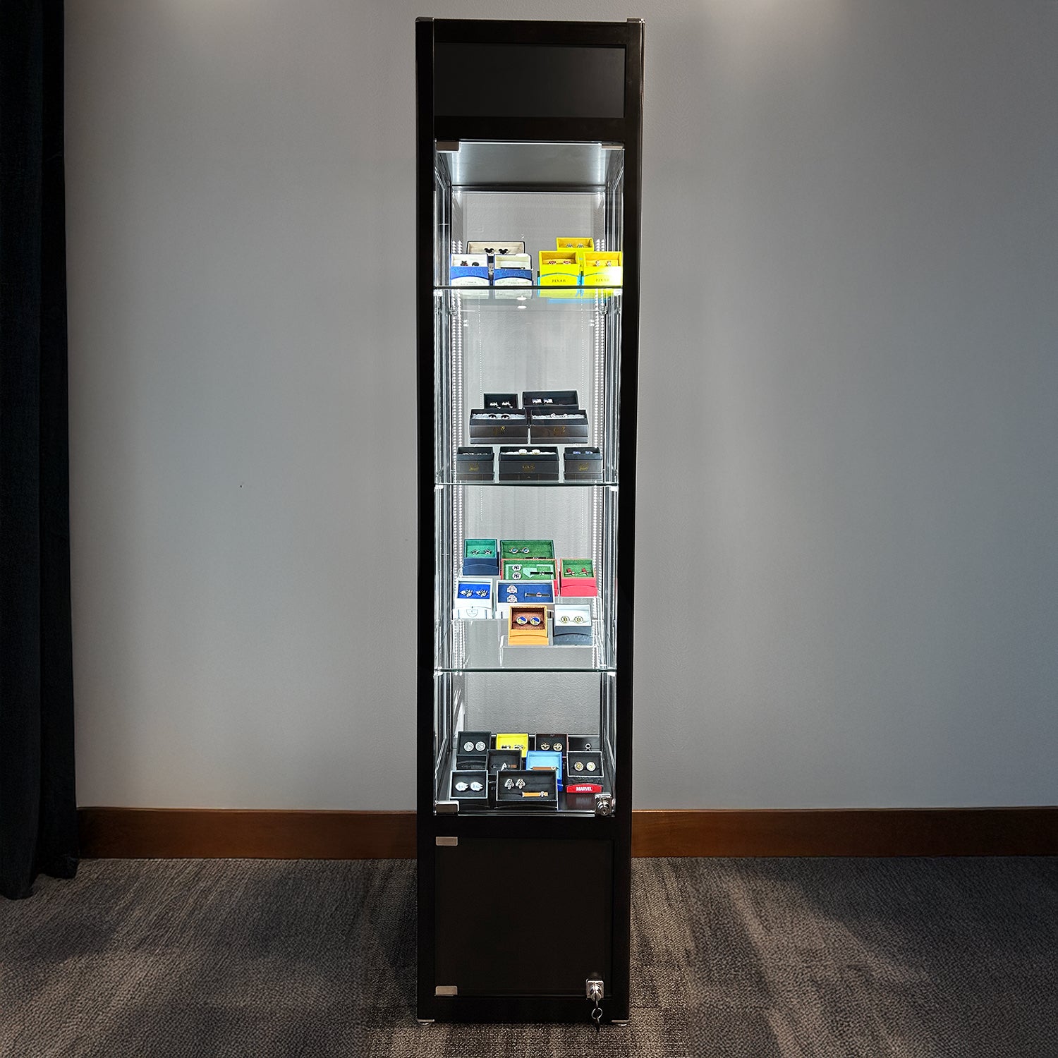 Retail Glass Display Black Cabinet With Locking Storage Image 1