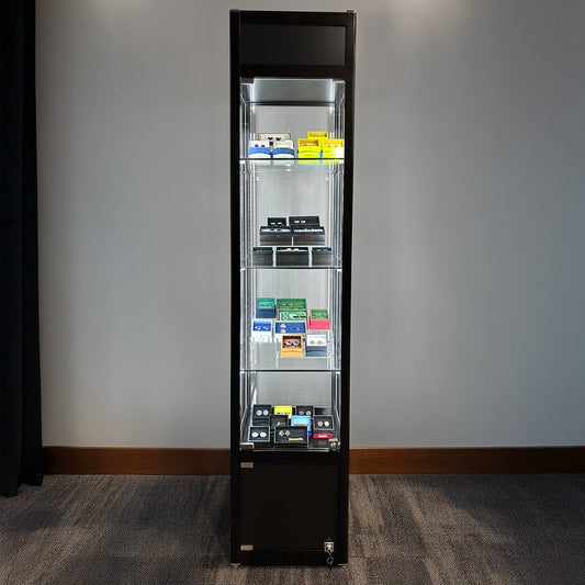 Retail Glass Display Black Cabinet With Locking Storage Image 1