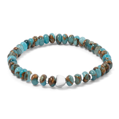 Nepal Nugget Beaded Bracelet With Blue Jasper Image 1